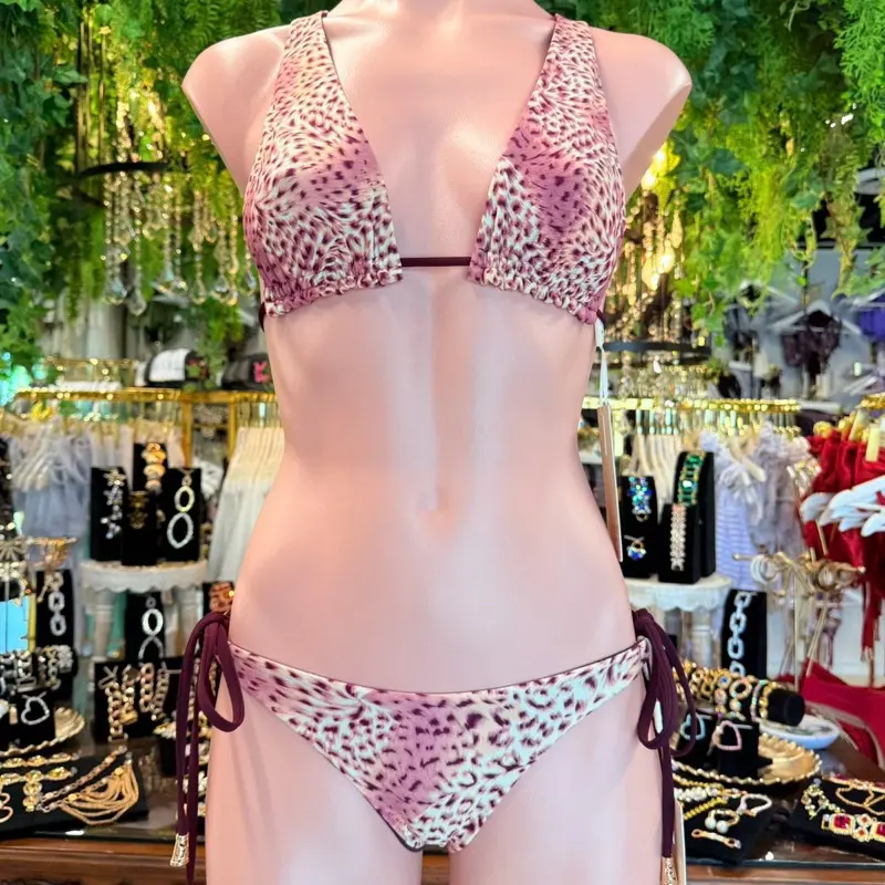 Peachy Cheetah Bikini Set