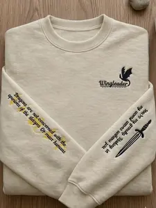 Basgiath War College Embroidered Quarter Sweatshirt, Custom Fourth Wing Riders Quadrant, Fantasy Reader Gift