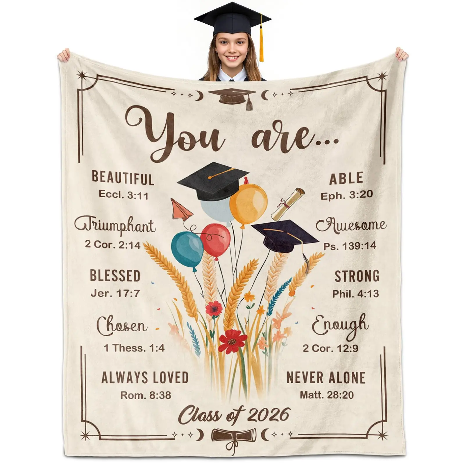 2026 Graduation Gifts, High School/College Graduation Gifts，Graduation Blanket 50" X 60", Senior/Class of 2026, Graduation Gifts for Men/Women