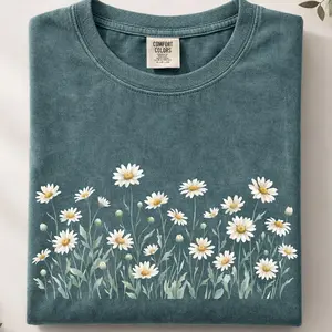 Comfort Colors Daisy Flower TShirt, Botanical Wildflower Graphic Tee
