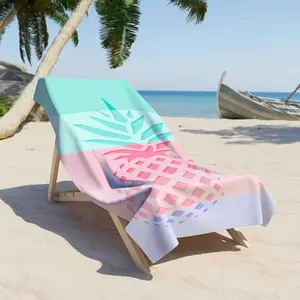 Gradient Pineapple Beach Towel 1-Pack - Large Quick-Dry & Sand Resistant for Surfing Swimming Yoga