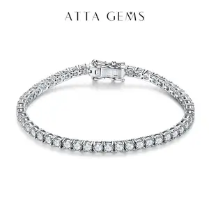Synthetic Moissanite Tennis Bracelet D Color VVS1 Moissanite for Women Birthday Party Gift B001