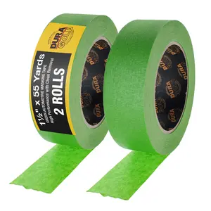 Dura-Gold Green Automotive Masking Tape 1-1/2 Inch (1.41 Inch x 55 Yards), 2 Rolls - Premium High-Performance, Heat Resistant - Auto Refinish Painting, Car Detailing, Autobody Industrial Painters Tape