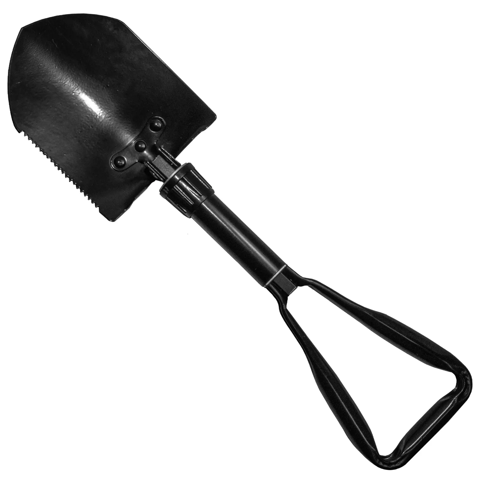 ASR Outdoor Emergency Survival Mini Collapsible Black Shovel Outdoor and Tri Fold design 24 Inch versatile Compact Silver Tanto Foldable Camping