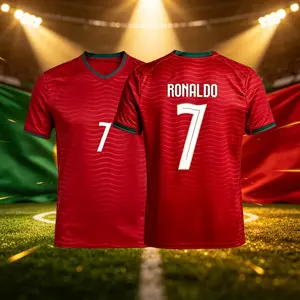 2026 Portugal Home And Away Red Green Black 7# Cristiano Ronaldo Short And Long Sleeve Soccer Jersey Fans Version