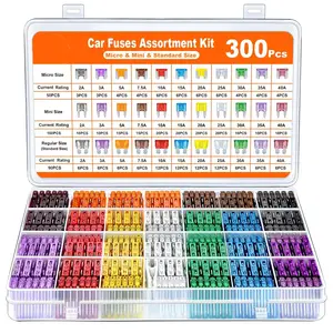 300-Piece Car Fuse Kit, Includes Mini Blade Fuses & Standard Mixed Fuses, Fits RV Truck Motorcycle (2amp to 40a)