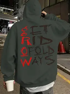 Human treasure men's versatile warm padded top hooded sweatshirt, Long Sleeve, Aesthetic, Fitted, Casual, Geometric, autumn and winter, warm and thick, daily commute simple, suitable for any occasion