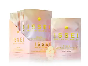 Issei Mochi Gummies Six-Pack – Peach | Soft & Chewy | Award Winning | Gelatin-Free, Non-GMO, Gluten-Free, Plant-Based, Dye-Free | Delicious Snack | 2 Oz (6 Pack, Peach)