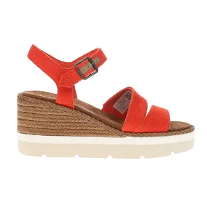 TOMS Womens Darya Platform Casual Sandals Casual Mid Heel 2-3" - Red TOMS Womens Darya Platform Casual Sandals Casual Mid Heel 2-3" - Red