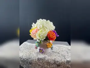 Pastel Dreams, Multi-colored Roses, Hydrangea Artificial Flower Arrangement