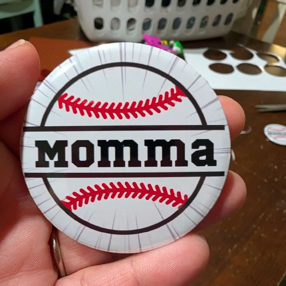 Baseball Mom Pin Button, Stylish Accessory for Baseball Game Attendees