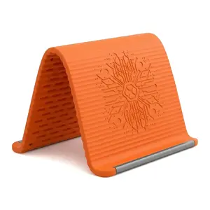 IMOLI Flexible Silicone Aluminum Phone holder stand,Bendable Rollable Foldable Design, Universal Adjustable Anti-Slip Desktop Mount for Phone Tablet Laptop, Portable Ergonomic Holder for Home Office Travel