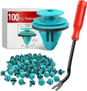 Nilight 100PCS Trim Door Panel Retainer Clips, Car Push Fastener Clips for Corolla Camry Sequoia Tundra Tacoma, Replace 90467-10188,90467-A0005 9mm Hole 1PC Bonus Fastener Remover summervibes Car Accessories Replacement
