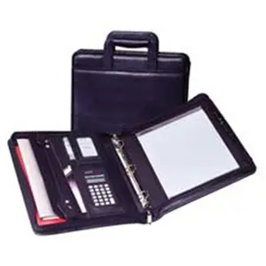 Samsill Corporation  Zipper Binder- Letter- Retractable Handles- 2 Exterior Pckts- BK