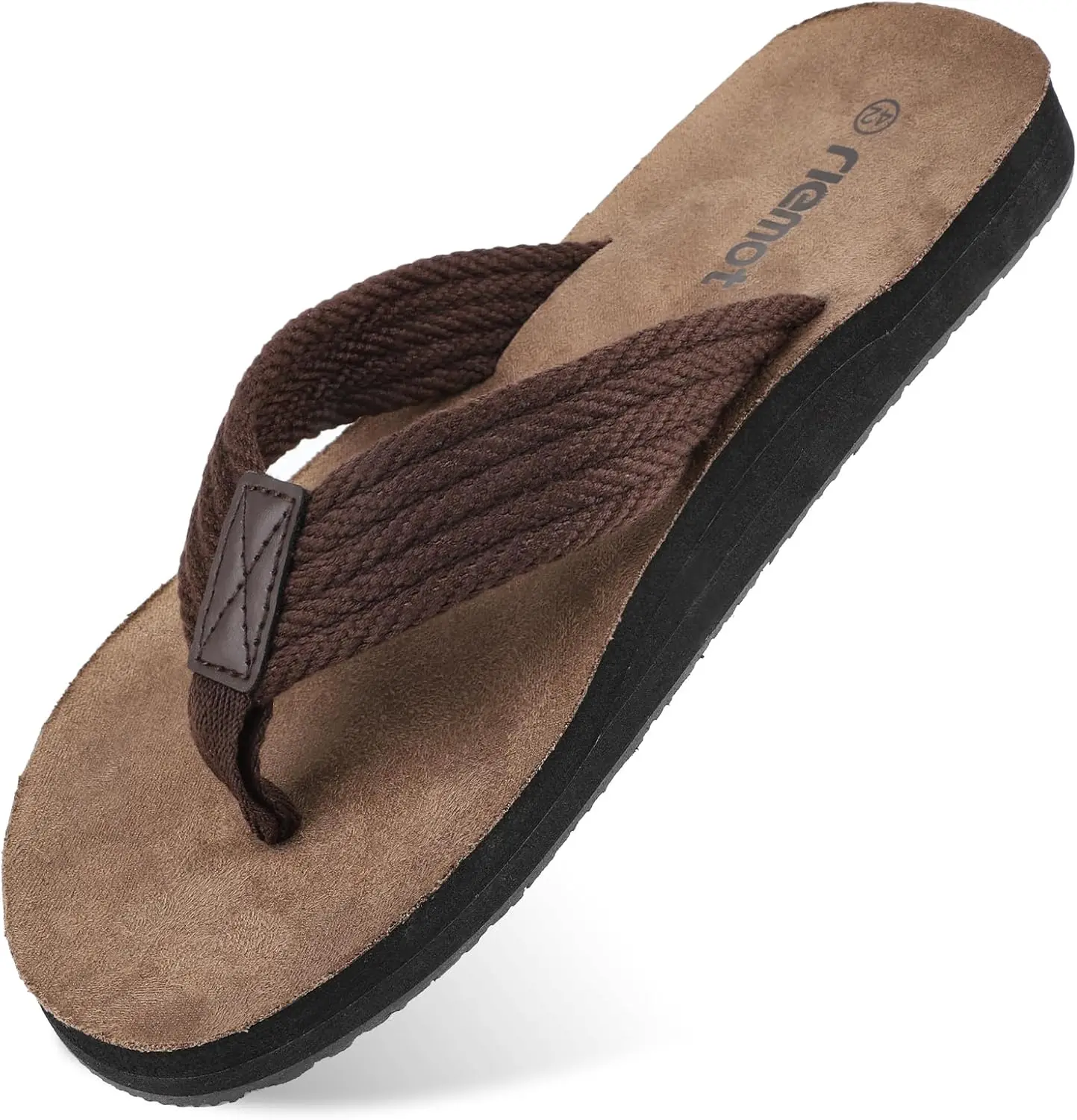 Riemot Men's Wedge Flip Flops - Men's Shoes, Slip-On Casual Sandals with Arch Support, Micro Suede-Touch Footbed, Anti-Slip Sole, Ankle Comfort - Shoes for Summer Beach, Home Errands hack, Beach Casual Shoes