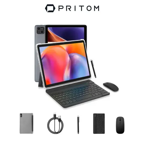 [Stock Up]PRITOM 10.1-inch Tablet Set 128GB ROM 8(4+4)GB RAM Smooth Android Tablet Dual Camera Bluetooth Keyboard Mouse Stylus 2.4G/5G WIFI Type-C Charging Large Storage Back-to-school Gifts MothersDay Gift, Father's Day, Backtoschoolshopping