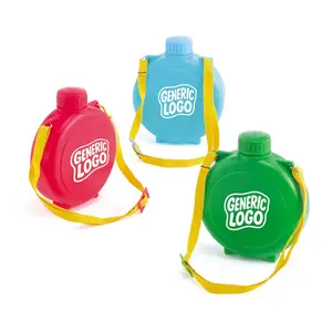4 3/4" x 5 3/4" 12 oz. Solid Color Reusable BPA-Free Plastic Canteens - 12 Pc.