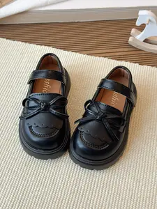 College Style Jk Uniform Shoes, Bowknot Lace-Up Velcro, Soft Non-Slip PU Leather Sneakers, Breathable Dual Color, Mary Jane Shoes