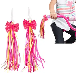 Ride Along Dolly Bike Handlebar Streamers (2 pk) - Pink & Yellow Bicycle Scooter Bow Design Streamers - Easy Attachment to Cycle's Handlebars- Fun Gift Ideas to Fill Your Easter Basket!