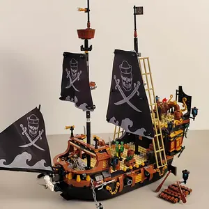 1311+pcs Pirate Ship Building Blocks Set, Detailed Model Decor, Captain & Crew Figures, DIY Assembly, Home Decoration Gift