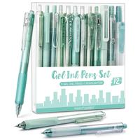 12PCS Green(black ink*11+Highlighter*1)