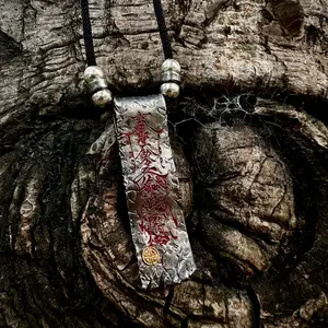 Soul-soothing mantra pendant necklace and amulet - promotes inner peaceHandmade Jewelry, Pearl Gifts, Meditation Mantra Pendant, Chinese Style Yin-Yang Bagua Amulet, Men's Fashion Necklace