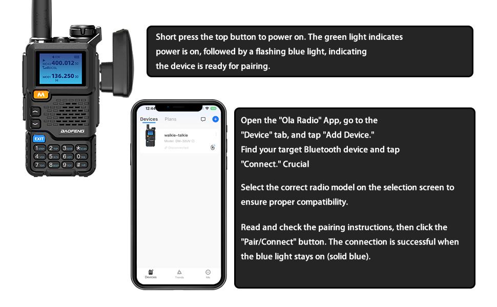 Bluetooth Walkie Talkie Programmer, App-Controlled Radio Frequency Writer, USB-C Rechargeable Adapter (BT-1AD)