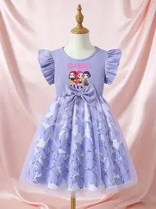 2026 Spring Summer Kpop Theme Dress for Girls, Mesh Dress with Butterfly Print, Perfect Gift for Daughters and Granddaughters