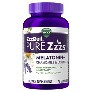 Pure Zzzs Melatonin Gummies 2mg Sleep Aid with Chamomile & Lavender, Wildberry Vanilla Flavor - 72 Gummies for Adults