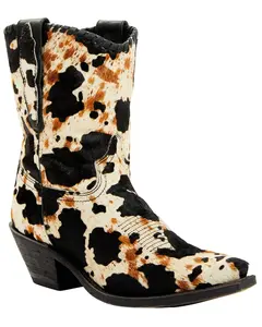 Laredo Women's Carleigh Hair On Hide Western Fashion Booties Snip Toe - 52425