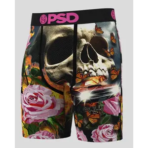 PSD Mens Skullride Boxer Brief - Standard Length 7 Inch Inseam, Soft and Breathable Poly Blend Fabric