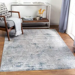 Livabliss BWK2306-53RD 5 ft. x 3 in. Brunswick Machine Woven Round Rug, Ice Blue & Multi Color