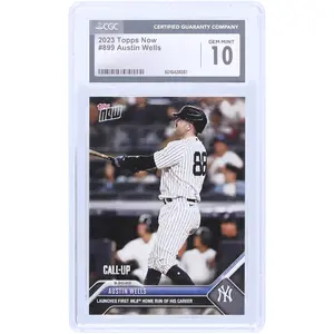 Austin Wells New York Yankees 2023 Topps Now Launches First MLB Home Run Of His Career #899 CGC Authenticated 10 Rookie Card