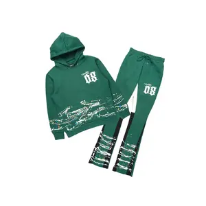 Horia Hunter Green/Multi Hoodie/Stacked Flare Track Set