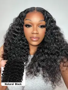 Deep Wave Clip in Hair Extensions 100% Human Hair 100g/8Pcs Remy Hair Natural Black Clip ins Brazilian Human Hair Extensions