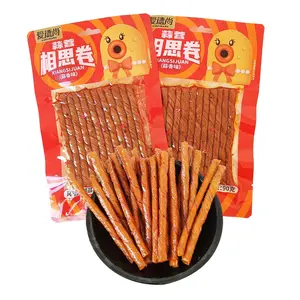 2 Packs Latiao Spicy Strip Garlic Flavor, Chinese-Style Spicy Stick Snack, Classic Crunchy Snack for Office, Hiking & Travel