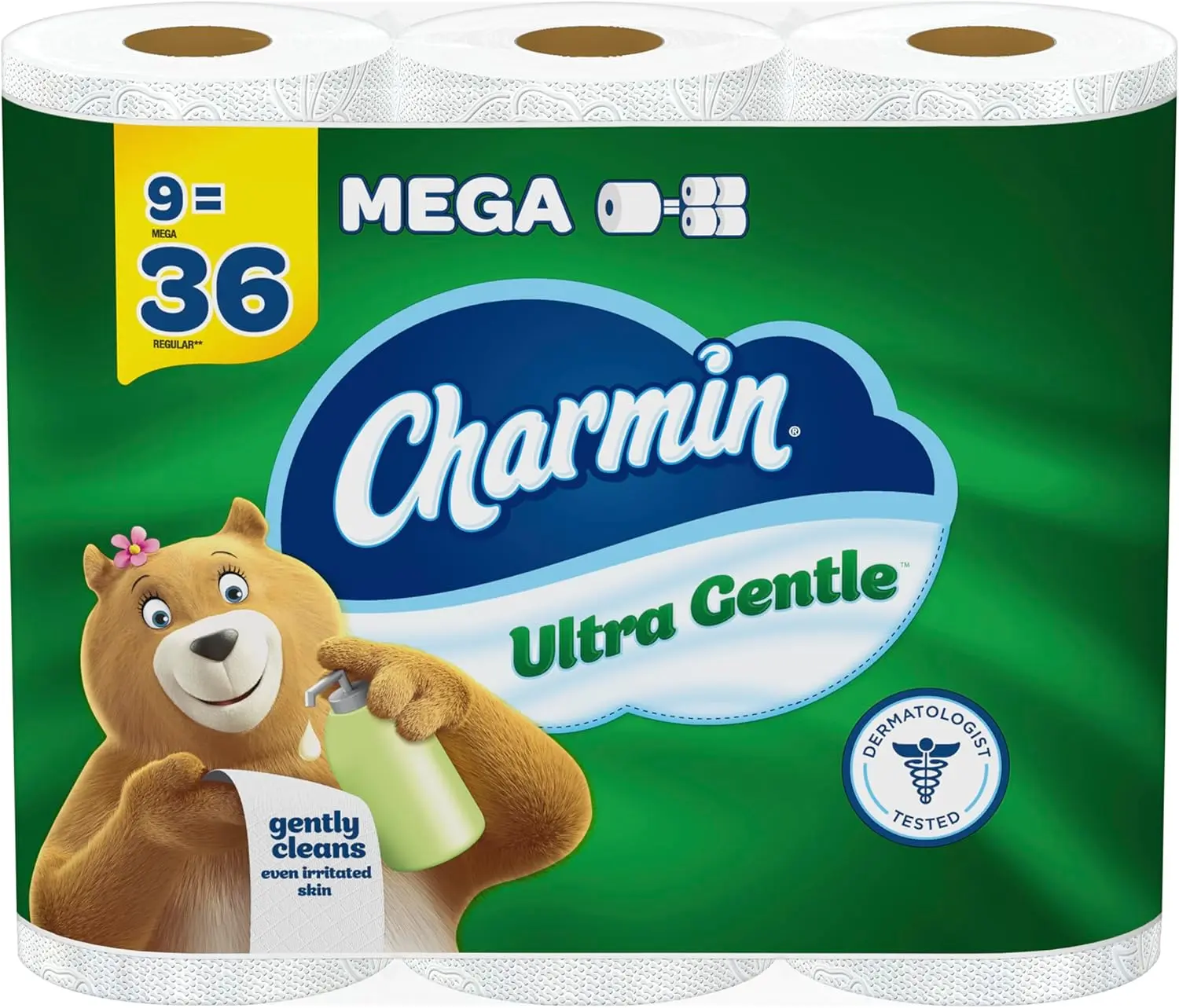 Charmin Ultra Gentle Toilet Paper and Wipes Bundle - 9 Mega Rolls, 231 Sheets Per Roll