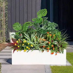 19-piece set of outdoor realistic plants, resistant to UV rays, realistic green branches, artificial shrubs, suitable for indoor and outdoor suspended porches, terraces, gardens, window sills flower pots and other home decorations