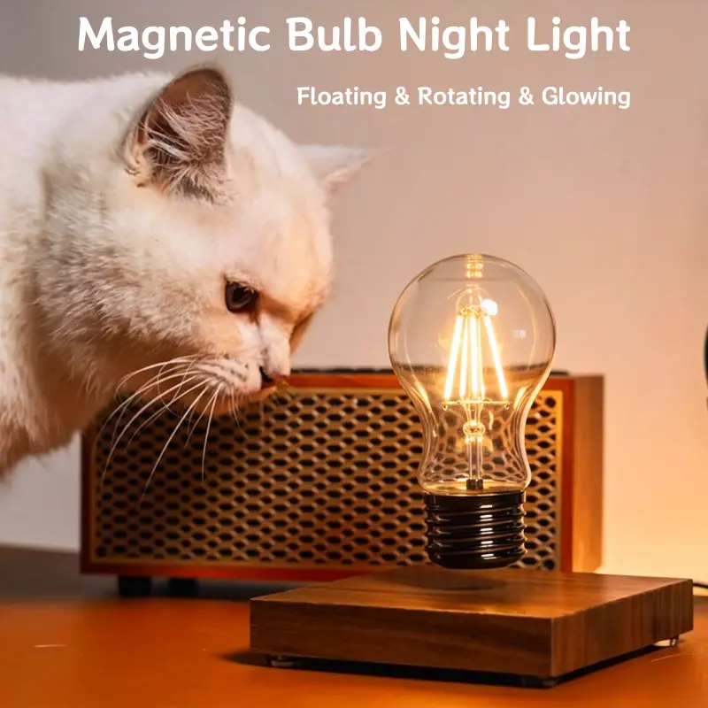 Magnetic Levitating LED Lamp 360-Degree Rotating Floating Bulb Novelty Home & Office Lighting Unique Birthday Christmas Gift