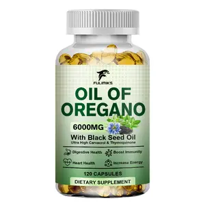 Oil of Oregano Capsules with Black Seed Oil, 2 in 1 Oregano Supplement for Immune Health, Gut Digestive Health, Retains High Concentrated Carvacrol & Thymoquinone, Non-GMO, 120 Softgels