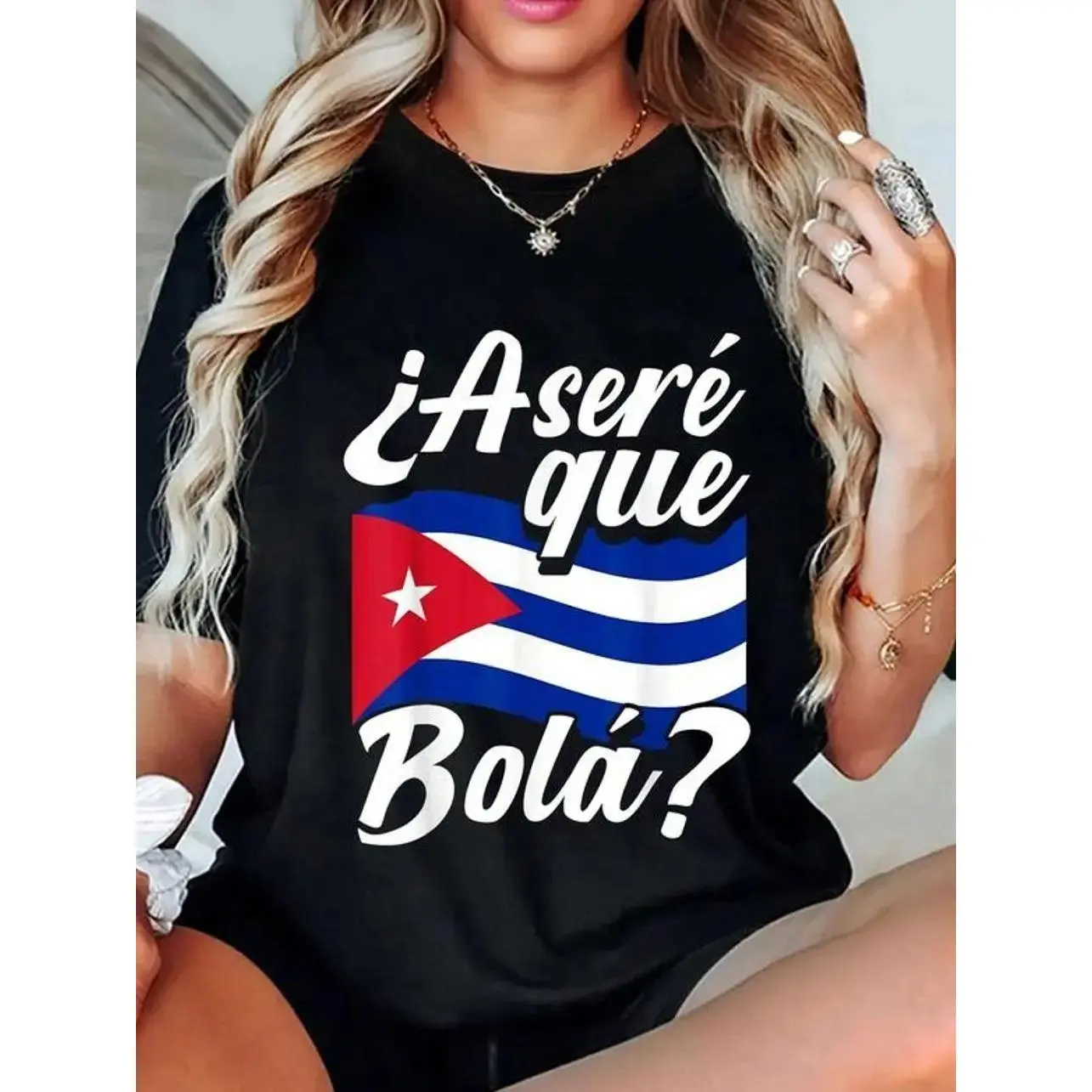 100% Cotton Casual Tshirt Asere Que Bola?Cuban Sayings Cuban Flag Cubano T-Shirts, Crewneck Sweatshirts & Pullover Hoodie SFF