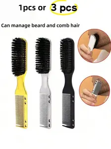 Men's Multifunctional Comb Set, Hair Brush, Styling Tool, Dual Purpose Comb for Hairstyle and Beard Care, Essential Grooming Accessories