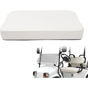White Golf Cart Seat Bottom Assembly Compatible with 1973-1994 EZGO Marathon Pre-Medalist Replacement Seat Bottom Plastic Foam Wood