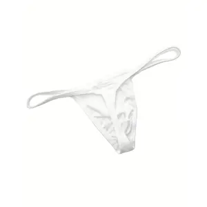 1pack Men's Fashion Breathable Comfortable Slim Briefs Thongs, Low Waist Thin Sexy Underwear Pants Socks Undergarments Menswear Mesh Sheer Strap Striped Trouser Motocross cotton underwear