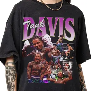 Gervonta Tank Davis Flip T-Shirt Tank Davis Boxing World Champion Custom Graphic Menswear Top
