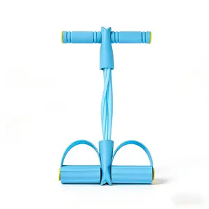 Blue Multifunctional Resistance Band, Six Tube High Elastic Foot Pedal Pull Rope, Home Fitness Abdominal Thigh Training Tool, Abs Equipment, Workout Bands