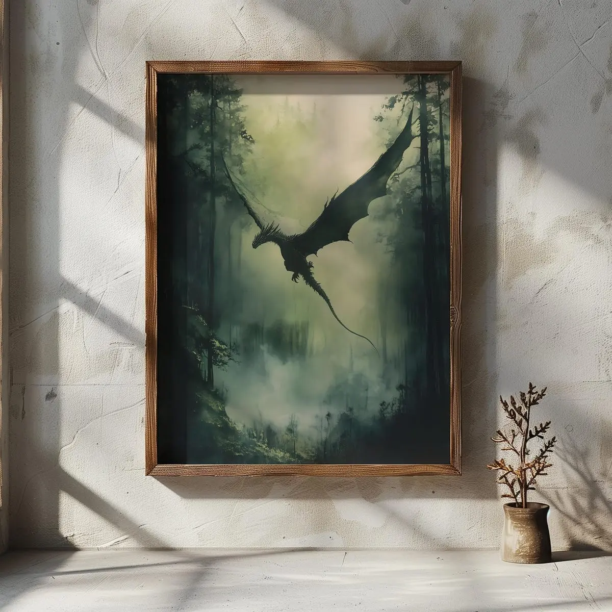 Dragon Flight Wall Art – High Resolution DnD Decor, Dragon Art, Fantasy Wall Print, Room Decor, Unframed