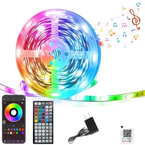 Led Lights for Bedroom 50FT, RGB Led Strip Lights Color Changing Indoor, Music Sync Led Light Strip with Remote & App Control, DIY Fancy Led Lights for Room Decor Ambient Lighting (1 * 50FT)