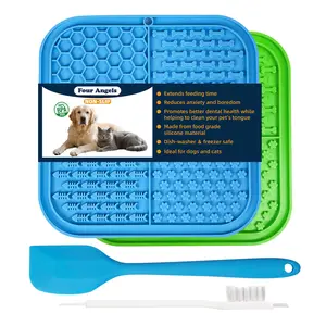 2PCS Lick Mat for Dogs and Cats,Cat Lick Mat for Anxiety Relief, Dog Toys to Keep Them Busy, Enrichment Toys for Bathing,Cat Licking Pad for Boredom-MSD silicone feeder