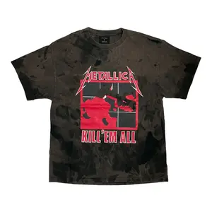 False Perception Vintage Metallica Kill 'Em All Logo Short Sleeve Tee Shirt Washed Black Multi